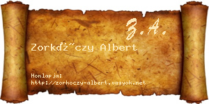 Zorkóczy Albert névjegykártya