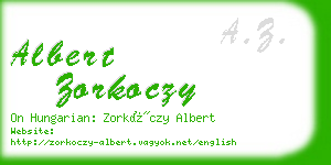 albert zorkoczy business card